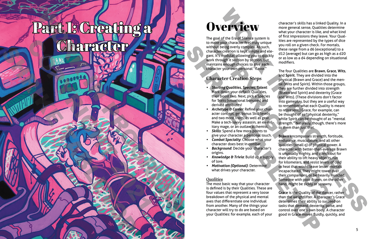 Era of Silence - character creation overview